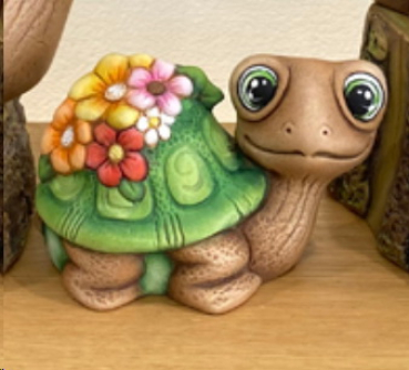 ClayMagic-Gießform - neu –   Two Pak Buddy Turtle w/Blossoms – Schildkröte mit Blüten im 2er-Set – je 7,6 x 12 cm – USA