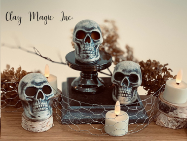 ClayMagic-Gießform - neu – GB Doom Skulls im 3er-Set – je 7 x 5,7 cm – die mittelgroßen auf den Fotos – USA