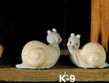 Schnecken in 3er-Set – bis 4,5 x 4,5 cm – Schrühware