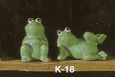 Frösche im 2er-Set – 4,5 und 5,5 cm – Schrühware