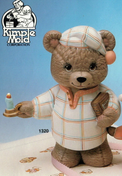 Teddy-Papa mit Kerze – 21,5 cm hoch – Schrühware