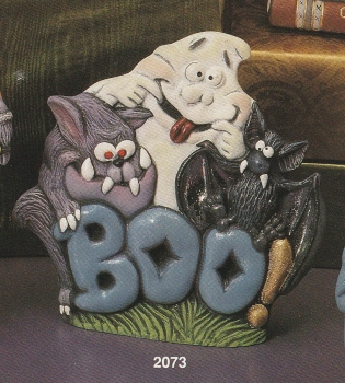 Boo – Halloween-Szene – 19 cm hoch – Schrühware