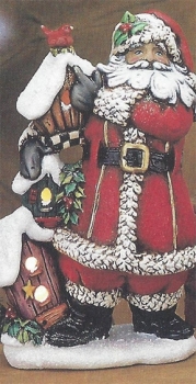 Birdhouse-Santa – Santa mit Vogelhäusern – 29 cm hoch – Schrühware