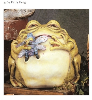 Fatty Frog – Dicker Frosch mit Käfer – 20 cm hoch – 20 cm breit – Schrühware