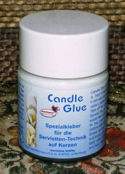 Candle Glue - 50 ml - Kleber für Serviettentechnik auf Kerzen – transparent – matt