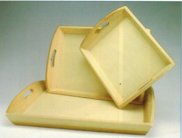 Tablett - mittelgroß - Rohholz zum Selbstgestalten - Serviettentechnik - 42 x 29 cm