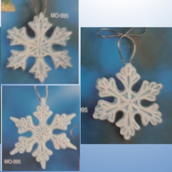 MAYCO–Gießform – neu – Baumschmuck – Schneeflocken – Schneekristalle im 3er-Set – je 7,5 cm