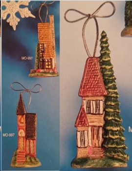 MAYCO–Gießform – neu – Baumschmuck – Hausornamente im 3er-Set – bis 11,5 cm hoch
