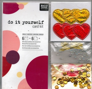 do it yourself card kit von RICO DESIGN – Hochzeit / Liebe / Herz gold + rot – statt 6,95 EUR