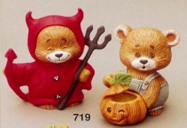 Halloween-Teddys im 2er-Set – bis 10 cm – Schrühware