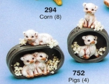 RIVERVIEW-Gießform - neu – Schweine im 4er-Set – je 3,8 cm hoch - USA