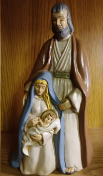 Heilige Familie – 30 cm hoch – Handarbeit aus Keramik – detailreich bemaltes Unikat