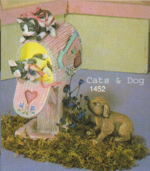 SCIOTO-Gießform - neu – Katzen und Hund im 3er-Set – Hund 7 x 6,5 cm (ohne Briefkasten S-1451) - USA