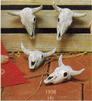 Kuhschädel in 4er-Set – Cow Skulls – je 9 cm  – Schrühware