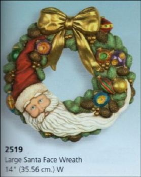 Weihnachtsmann – Wandkranz – Santa-Kranz – 35,5 cm Durchmesser – Schrühware