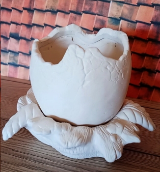 Dino-Ei im Nest– 14 x 10 cm – Schrühware