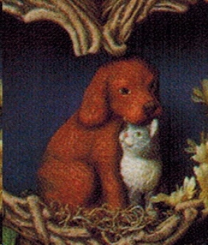 SCIOTO-Gießform - neu – Hund mit Katze - klein – 10 cm hoch - USA