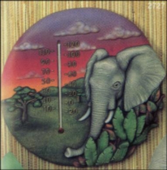 Thermometer – Elefant – 30 cm Durchmesser – Schrühware