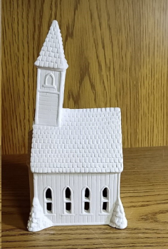 Kirche zum kleinen Weihnachtsdorf – 15 cm hoch – Schrühware – 2. Wahl – Sonderangebot