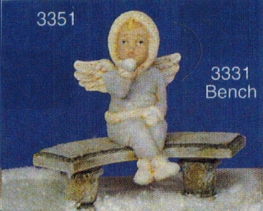 Gartenbank – klein – 15,6 cm lang – Schrühware
