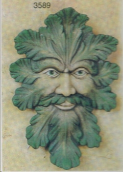 SCIOTO-Gießform - neu – Green Man Plaque – Blattgesicht – 35 cm hoch - USA