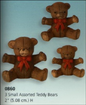SCIOTO-Gießform - neu – Teddys im 3er-Set – bis 5 cm hoch – USA
