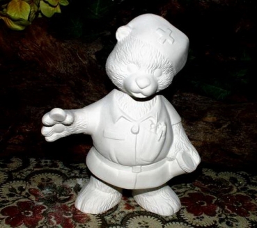 Teddy – Krankenschwester – 18 cm hoch – Schrühware