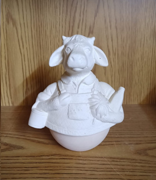 Roly - Poly - Spieluhr -  Kuh - 18 cm hoch - Schrühware