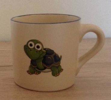Keramik-Tasse  - Becher mit Wunschtext – Motiv: 2 x Schildkröte