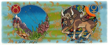 Decal – Sternzeichen Stier – Wrap für Tasse / Becher – 20 x 8 cm – DISC