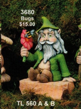 TL DESIGN-Gießform - neu – Sitzender Troll mit Blüte - klein – 19,5 x 16 cm - USA
