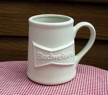 Bierkrug – Budweiser - Krug - 13,5 cm hoch - Schrühware