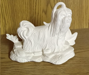 Stehender Hund – Shitzu – 20 x 14 cm – Schrühware – Restbestand – Sonderangebot