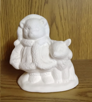 Weihnachtsteddy – 14 cm hoch – Schrühware – Restbestand