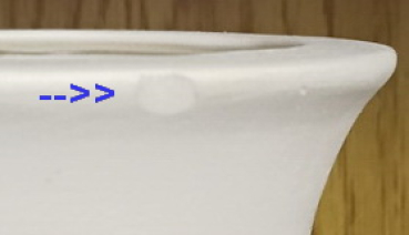 Vase – 24,5 cm  hoch – Chip am Rand – siehe Foto 2 - Schrühware – 2. Wahl – Sonderangebot