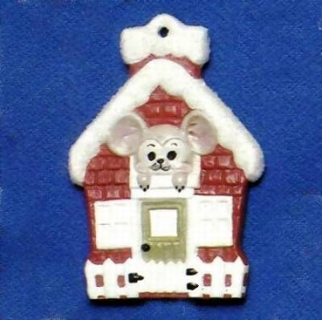 ALBERTAS–Gießform – gebraucht – Maus im Haus – Hänger – 9,2 cm – Design auf Vorder-​ und Rückseite - Neuwert 13,30 € - noch gute Form