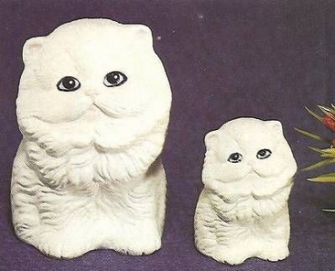 Katzen im 2er-Set - 5,4 und 3,2 cm hoch – Schrühware