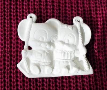 ALBERTAS–Gießform – neu – Mäuse auf Schaukel – Ornament – Hänger – 9,2 cm – Design auf Vorder-​ und Rückseite