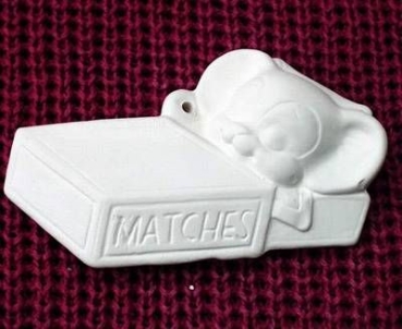 ALBERTAS–Gießform – neu – Maus in Streichholzschachtel – Ornament – Hänger – 9,2 cm – Design auf Vorder-​ und Rückseite