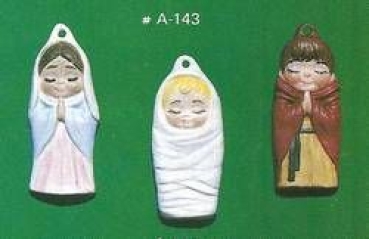 ALBERTAS–Gießform – gebraucht– Heilige Familie (3) – Ornament – Hänger – je bis 4 cm – Design auf Vorder-​ und Rückseite - Neuwert 13,30 € - neuwertig