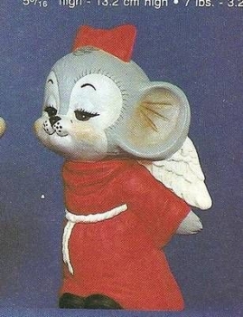 Valentins - Maus - Engel stehend - 10,6 cm hoch - Schrühware