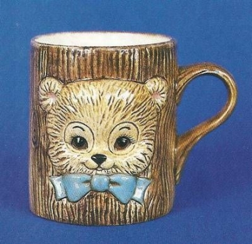 Becher / Tasse mit Teddymotiv - 10 cm hoch – Schrühware