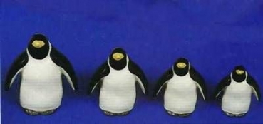 Pinguine im 4er-Set – 4 bis 7 cm hoch – Schrühware