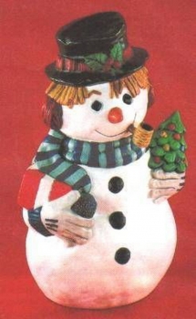 Schneemann mit Pfeife – 29 cm hoch - Schrühware