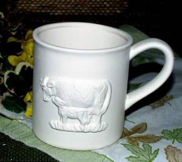 Tasse / Becher mit Kuhmotiv – 9 cm hoch – Schrühware