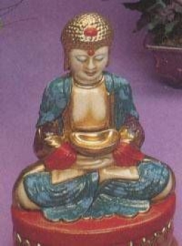 Buddha auf Basis - Dose - 28 cm hoch - 18 cm breit – Schrühware