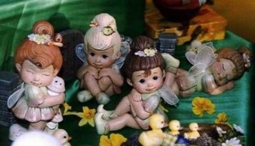 Elfen – Sweet Tot Pixies im 4er-Set – bis 22,3 cm hoch – Schrühware
