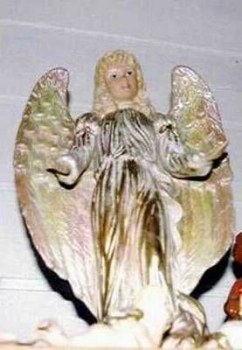 großer KIMPLE Engel - stehend - 36 cm hoch - Schrühware