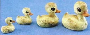 Enten in 4er-Set - 2,5 bis 5 cm - Schrühware