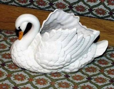 Schwan zum Bepflanzen – 19 cm lang - Schrühware